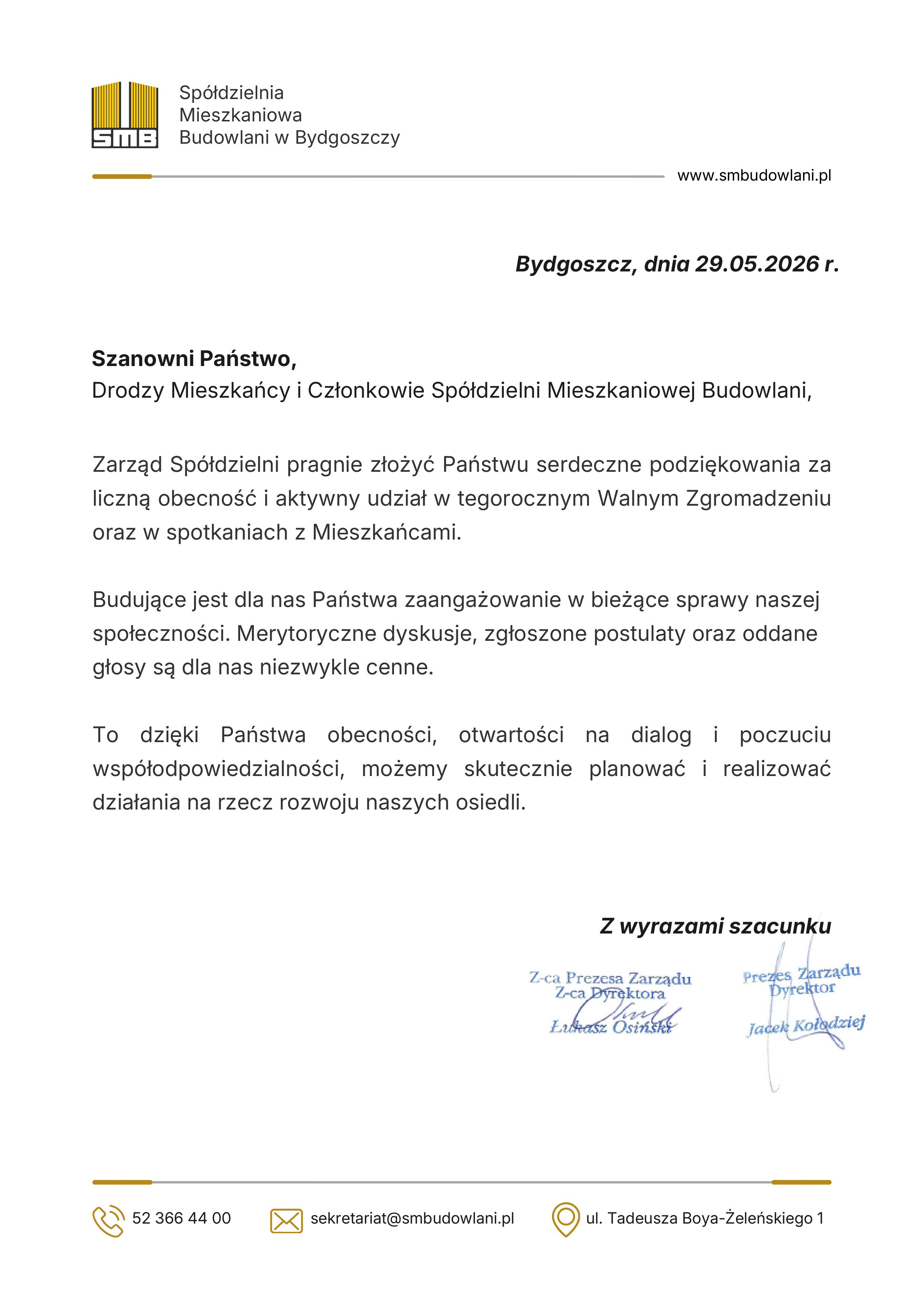 Podziękowania 